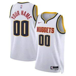 Denver Nuggets Nike Unisex Swingman Custom Jersey White Association Edition Luxueux - Fait à la main - Un produit unique et de qualité