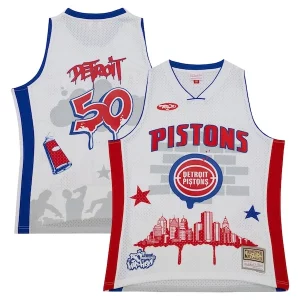 Detroit Pistons x Tats Personalisable Cru Hardwood Classics Fashion Jersey White - Offre d'achat groupé - Achetez avec vos amis et économisez