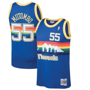 Dikembe Mutombo Denver Bold Nuggets 1991/92 Hardwood Classics Swingman Jersey Blue - Fait à la main - Un produit unique et de qualité