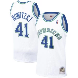 Dirk Nowitzki Dallas Mavericks 1998/99 Hardwood Classics Swingman Jersey White Refiné - Maillot authentique - Reproduit avec soin