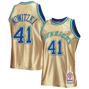 Dirk Nowitzki Dallas Mavericks 75th Exceptionnel Anniversary 1998/99 Hardwood Classics Swingman Jersey Gold - Giftez-le à un fan dévoué - Livraison en temps pour les fêtes