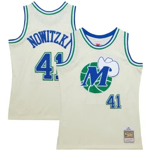 Dirk Nowitzki Dallas Mavericks Chainstitch Swingman Stylish Jersey Cream - Design innovant - Écarte-vous du commun des mortels