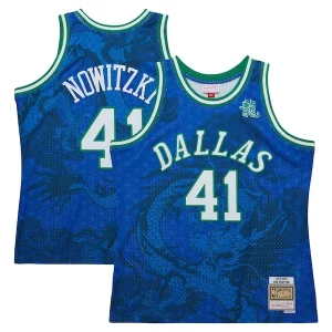 Dirk Nowitzki Dallas Mavericks Dashing 1998 2019 Hardwood Classics Asian Heritage 6.0 Swingman Throwback Player Jersey Blue - Vêtement de fan emblématique - Montrez votre amour pour l'équipe