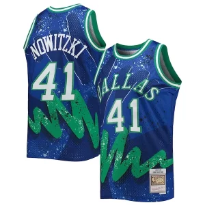 Dirk Nowitzki Dallas Mavericks Hardwood Confortable Classics 1998/99 Hyper Hoops Swingman Jersey Blue - Idéal pour les collectionneurs - Qualité premium garantie
