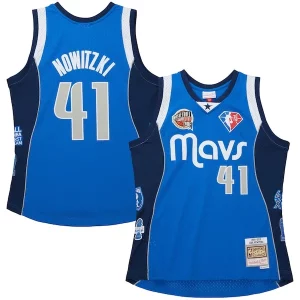 Dirk Nowitzki Dallas Mavericks Unisex Hall of Éclatant Fame Class of 2023 Throwback Swingman Jersey Blue - Fait à la main - Un produit unique et de qualité