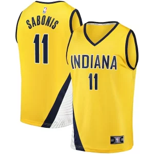 Domantas Luxueux Sabonis Indiana Pacers Fast Break Replica Jersey Statement Edition Gold - Pour les joueurs de basketball amateurs - Adapté à tous les styles de jeu
