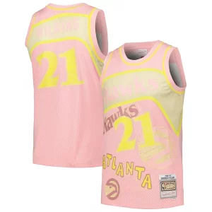 Dominique Wilkins Atlanta Hawks 1986/87 Haut de gamme Swingman Sidewalk Sketch Jersey Pink - Idéal pour les soirées de sport - Montrez votre style