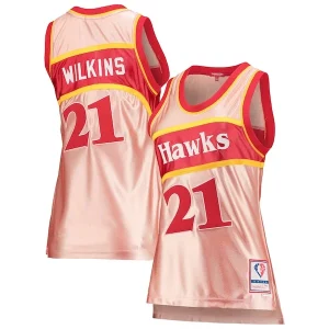 Dominique Wilkins Atlanta Hawks Women's 75th Anniversary Rose Gold 1986 Commémoratif Swingman Jersey Pink - Promotion limitée - Profitez de la réduction avant qu'elle ne soit terminée