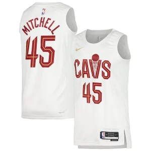Donovan Mitchell Cleveland Cavaliers Classique Nike Unisex Swingman Jersey Association Edition White/Wine - Édition commemorative - Souvenez-vous des moments inoubliables