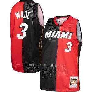 Dwyane Wade Miami Heat Big & Tall Hardwood Sophistiqué Classics 2005/06 Split Swingman Jersey Black/Red - Maillot de qualité supérieure - Durable et résistant
