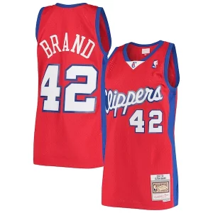 Elton Brand Collectible LA Clippers Hardwood Classics Swingman Jersey Red - Idéal pour les soirées de sport - Montrez votre style