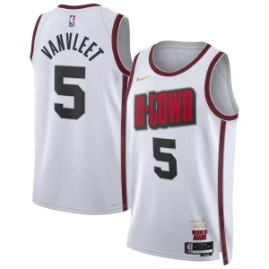 Fred VanVleet Houston Rockets Nike Unisex 2024/25 Swingman Player Jersey City Uniques Edition White - Maillot de qualité supérieure - Durable et résistant