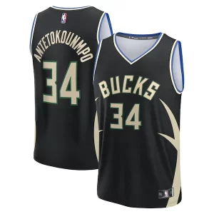 Giannis Antetokounmpo Distingué Milwaukee Bucks Youth Fast Break Replica Player Jersey Statement Edition Black - Stock limité - Commandez vite votre maillot exclusif