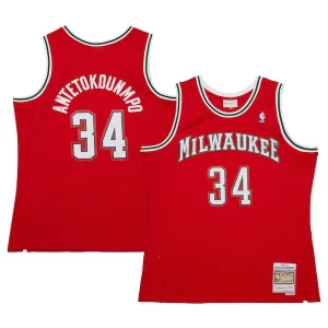Giannis Antetokounmpo Milwaukee Bucks 2014/15 Classique Hardwood Classics Swingman Jersey Red - Maillot de championnat - Revivez les victoires glorieuses