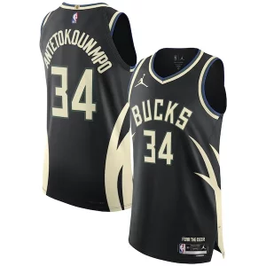 Giannis Antetokounmpo Milwaukee Bucks Jordan Brand Authentic Player Jersey Statement Edition Captivant Black - Parfait pour le match jour - Montrez votre support avec style