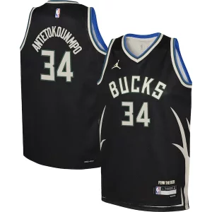 Giannis Antetokounmpo Milwaukee Bucks Jordan Brand Youth Swingman Classique Jersey Statement Edition Black - Pour les joueurs de basketball amateurs - Adapté à tous les styles de jeu