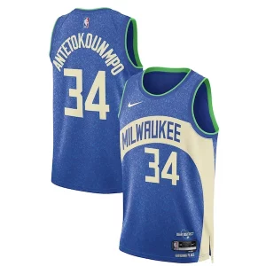 Giannis Antetokounmpo Milwaukee Bucks Nike Unisex Prime 2023/24 Swingman Jersey Blue City Edition - Maillot de qualité supérieure - Durable et résistant