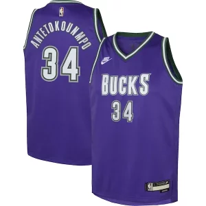 Giannis Antetokounmpo Milwaukee Bucks Nike Youth 2022/23 Swingman Jersey Purple Exclusif Classic Edition - Événement exclusif - Soyez l'un des premiers à avoir ce maillot