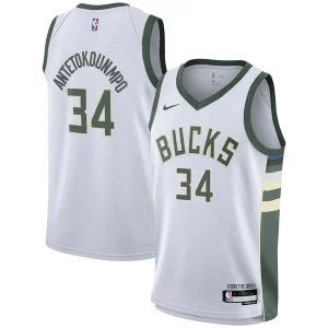 Giannis Antetokounmpo Milwaukee Bucks Nike Youth Refiné Swingman Jersey Association Edition White - Confort et style combinés - Pour un look exceptionnel