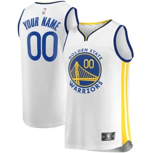 Golden State Warriors Exquisite Fast Break Custom Replica Jersey White Association Edition/Royal - Maillot de championnat - Revivez les victoires glorieuses