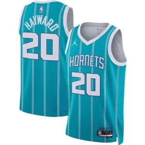 Gordon Hayward Charlotte Premium Hornets Jordan Brand Unisex Swingman Jersey Icon Edition Teal - Maillot de qualité supérieure - Durable et résistant