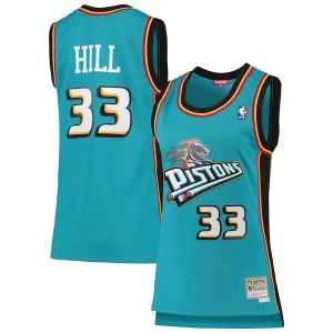 Grant Hill Detroit Pistons Premium Women's 1998/99 Hardwood Classics Swingman Jersey Teal - Offre spéciale - Achetez maintenant et économisez