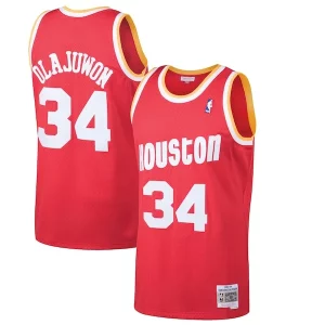 Hakeem Olajuwon Houston Rockets 1993/94 Hardwood Classics Swingman Jersey Uniques Red - Pour les joueurs de basketball amateurs - Adapté à tous les styles de jeu
