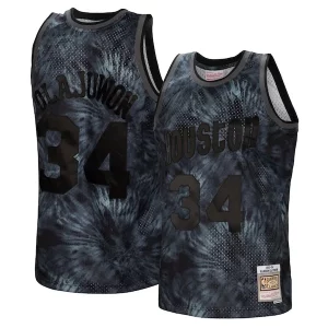 Hakeem Olajuwon Houston Rockets Hardwood Classics Unique 1993/94 Tie Dye Swingman Jersey Black - Offre spéciale - Achetez maintenant et économisez