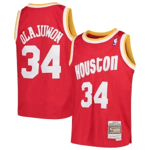 Hakeem Olajuwon Houston Rockets Stylish Youth Swingman Throwback Jersey Red - Style contemporain - Restez à la mode avec ce maillot