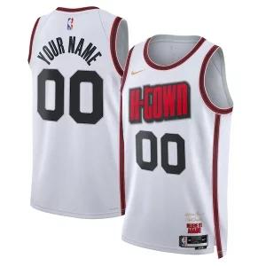 Houston Rockets Nike Unisex 2024/25 Custom Collectible Swingman Jersey City Edition White - Style contemporain - Restez à la mode avec ce maillot