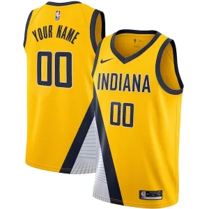 Indiana Pacers Nike 2019/20 Prime Custom Swingman Jersey Yellow Statement Edition - Idéal pour les soirées de sport - Montrez votre style