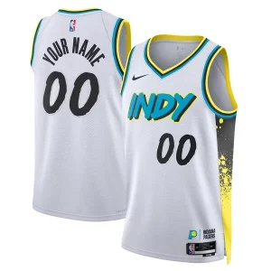 Indiana Pacers Nike Unisex Luxueux 2024/25 Custom Swingman Jersey City Edition White - Maillot authentique - Reproduit avec soin