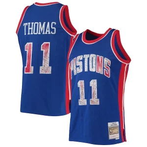 Isiah Thomas Detroit Pistons 1988/89 Hardwood Classics NBA 75th Anniversary Diamond Stylish Swingman Jersey Blue - Maillot de championnat - Revivez les victoires glorieuses
