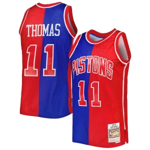 Isiah Thomas Isiah Thomas Hardwood Classics 1988/89 Split Swingman Jersey Gracieux Blue/Red - Stock limité - Commandez vite votre maillot exclusif