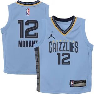 Ja Morant Memphis Grizzlies Jordan Brand Preschool 2022/23 Statement Edition Jersey Unique Light Blue - Offre spéciale - Achetez maintenant et économisez