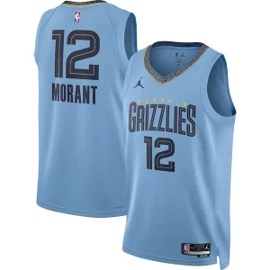Ja Morant Memphis Grizzlies Jordan Brand Unisex Swingman Jersey Luxueux Statement Edition Light Blue - Idéal pour les soirées de sport - Montrez votre style