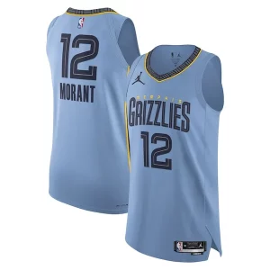 Ja Morant Memphis Grizzlies Jordan Vibrant Brand Authentic Player Jersey Statement Edition Light Blue - Pour les amateurs de basketball passionnés - Livraison rapide