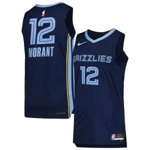 Ja Morant Memphis Grizzlies Nike Authentic Jersey Association Edition Navy Vibrant - Pour les matchs d'athlétisme - Restez frais et confortable