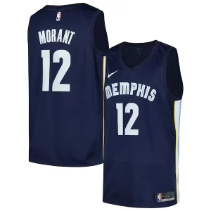 Ja Morant Memphis Grizzlies Nike Superbe Swingman Player Jersey Icon Edition Navy - Édition commemorative - Souvenez-vous des moments inoubliables