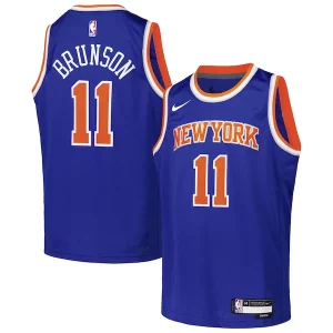 Jalen Brunson New York Knicks Collectible Nike Youth Swingman Jersey Icon Edition Blue - Édition limitée - Uniques dans leur genre