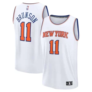 Jalen Brunson New York Knicks Youth Dashing Fast Break Replica Player Jersey Association Edition White - Giftez-le à un fan dévoué - Livraison en temps pour les fêtes