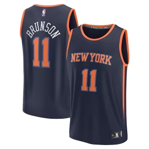 Jalen Brunson New York Knicks Youth Fast Break Replica Player Jersey Statement Unique Edition Navy - Édition commemorative - Souvenez-vous des moments inoubliables