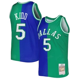 Jason Kidd Dallas Mavericks Hardwood Classics 1994/95 Split Swingman Jersey Blue/Green Moderne - Offre spéciale - Achetez maintenant et économisez