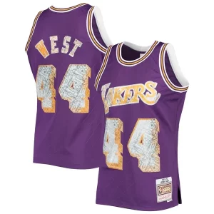 Jerry West Los Angeles Lakers 1971/72 Hardwood Classics NBA Luxueux 75th Anniversary Diamond Swingman Jersey Purple - Idéal pour les soirées de sport - Montrez votre style