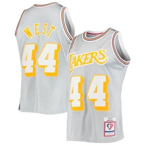 Jerry West Los Angeles Lakers Incontournable 75th Anniversary 1971/72 Hardwood Classics Swingman Jersey Silver - Maillot de championnat - Revivez les victoires glorieuses