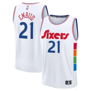 Joel Embiid Philadelphia Moderne 76ers 2024/25 Fast Break Player Jersey City Edition White - Pour les fans de la ligue - Un maillot authentique de la compétition