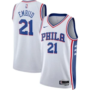Joel Embiid Philadelphia 76ers Nike Unisex Confortable Swingman Jersey Association Edition White/Royal - Maillot de qualité supérieure - Durable et résistant