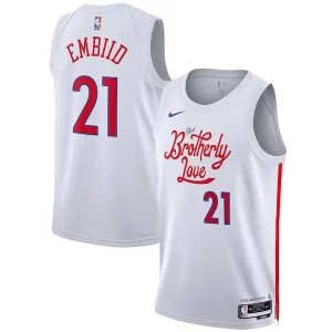 Joel Embiid Philadelphia 76ers Nike Unisex Premium 2022/23 Swingman Jersey City Edition White - Parfait pour le match jour - Montrez votre support avec style