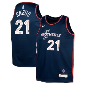 Joel Embiid Philadelphia 76ers Nike Youth Swingman Replica Jersey City Edition Navy Stylish - Pour les matchs d'athlétisme - Restez frais et confortable