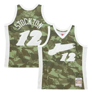 John Stockton Utah Jazz Hardwood Classics 1998/99 Ghost Green Swingman Tendance Jersey Camo - Nouvelle arrivée - Êtes-vous prêt pour la saison ?